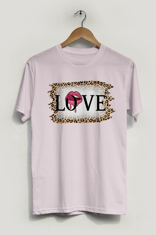 Stylish Love Pink T-Shirt made from soft ring-spun cotton, featuring a unisex design and lightweight fabric.