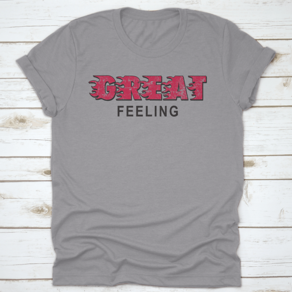 A stylish Summer Graphic Great Feeling Design Tee Shirt made from 100% cotton, featuring a trendy graphic design suitable for warm weather.