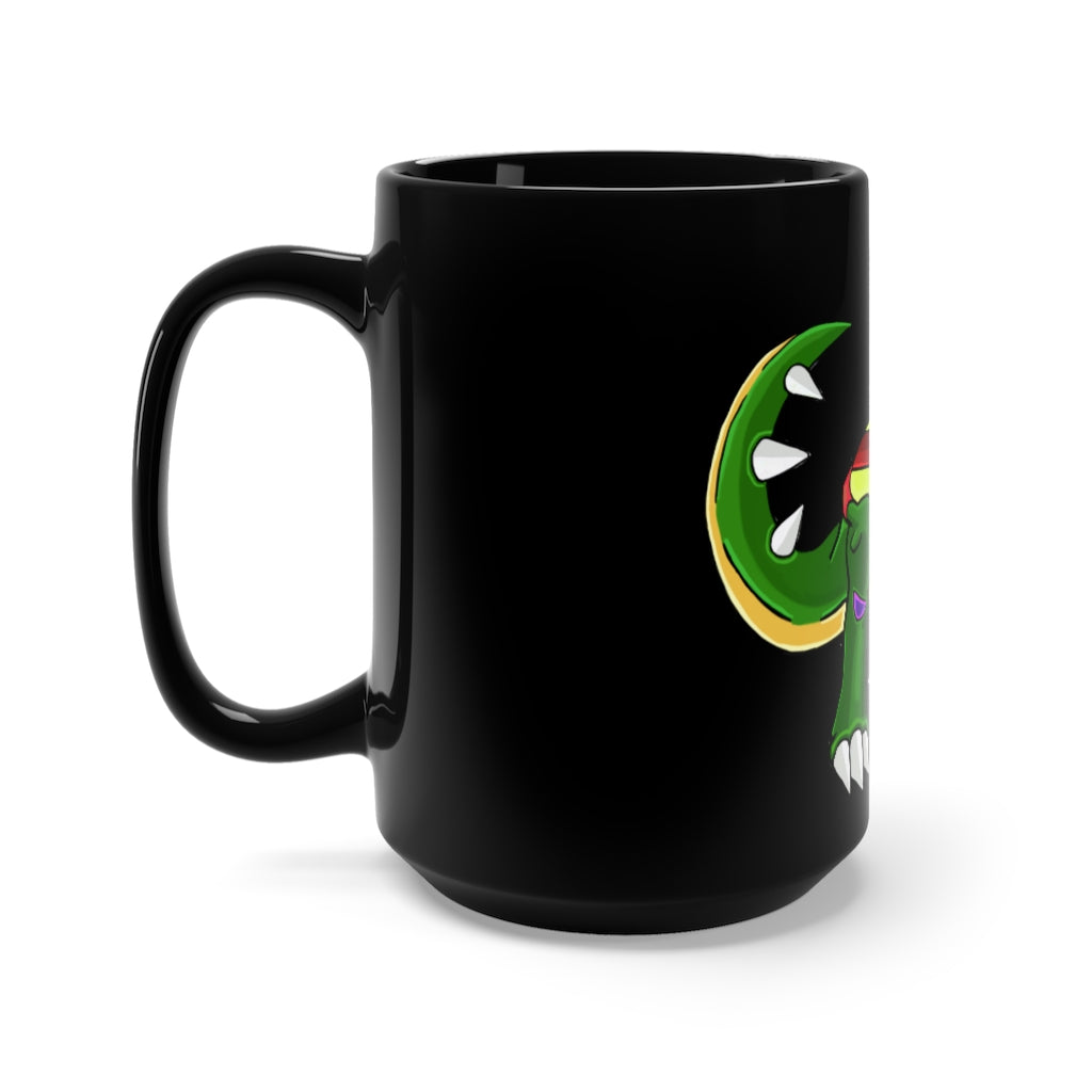 Sunecoon Black Mug 15oz featuring a sleek black ceramic design with rounded corners and a comfortable C-handle.