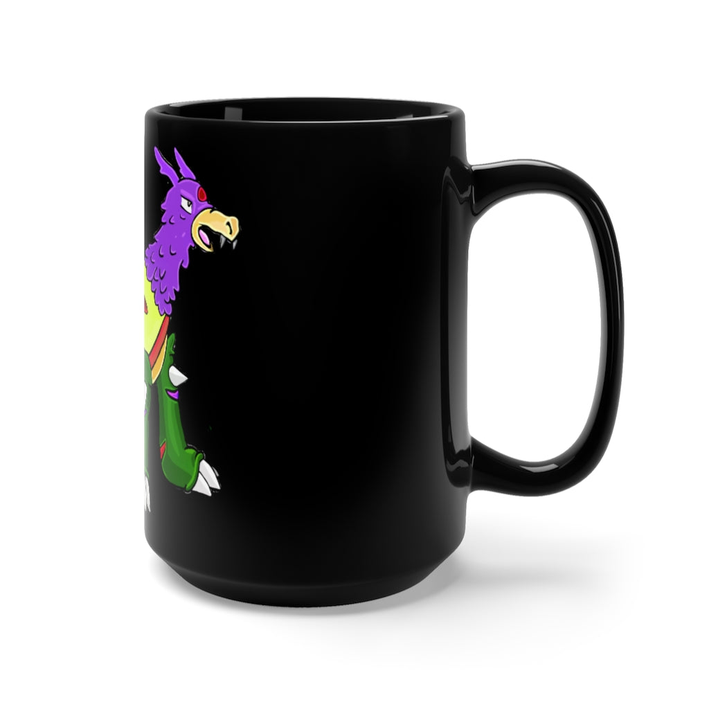 Sunecoon Black Mug 15oz featuring a sleek black ceramic design with rounded corners and a comfortable C-handle.