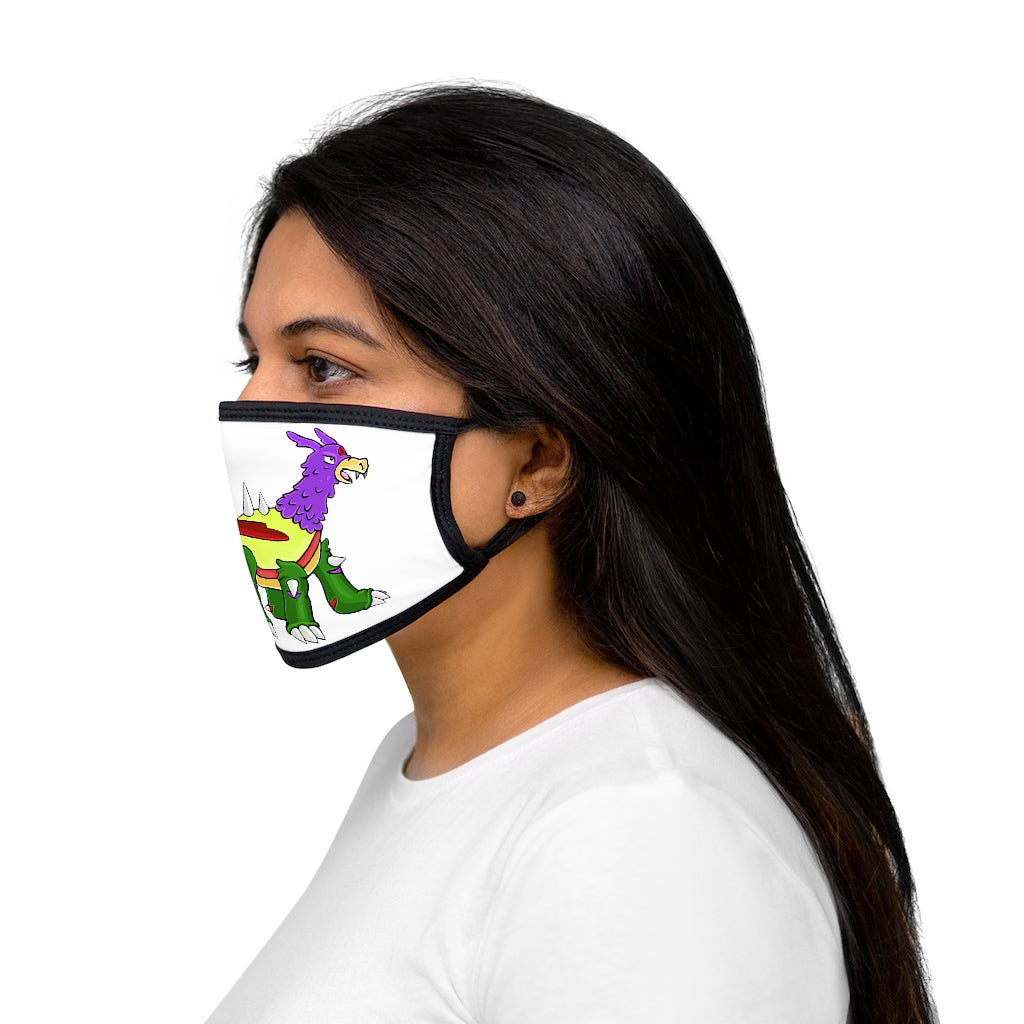 Sunecoon Mixed-Fabric Face Mask featuring a black outer edge and earloops, made of polyester and cotton for comfort and style.