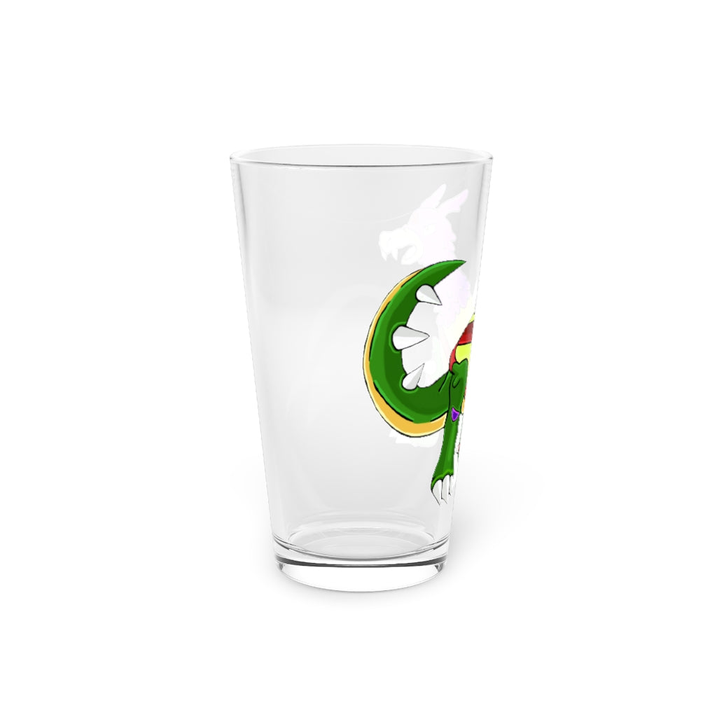 Sunecoon 16oz pint glass with custom printed design, showcasing clear glass and elegant shape.