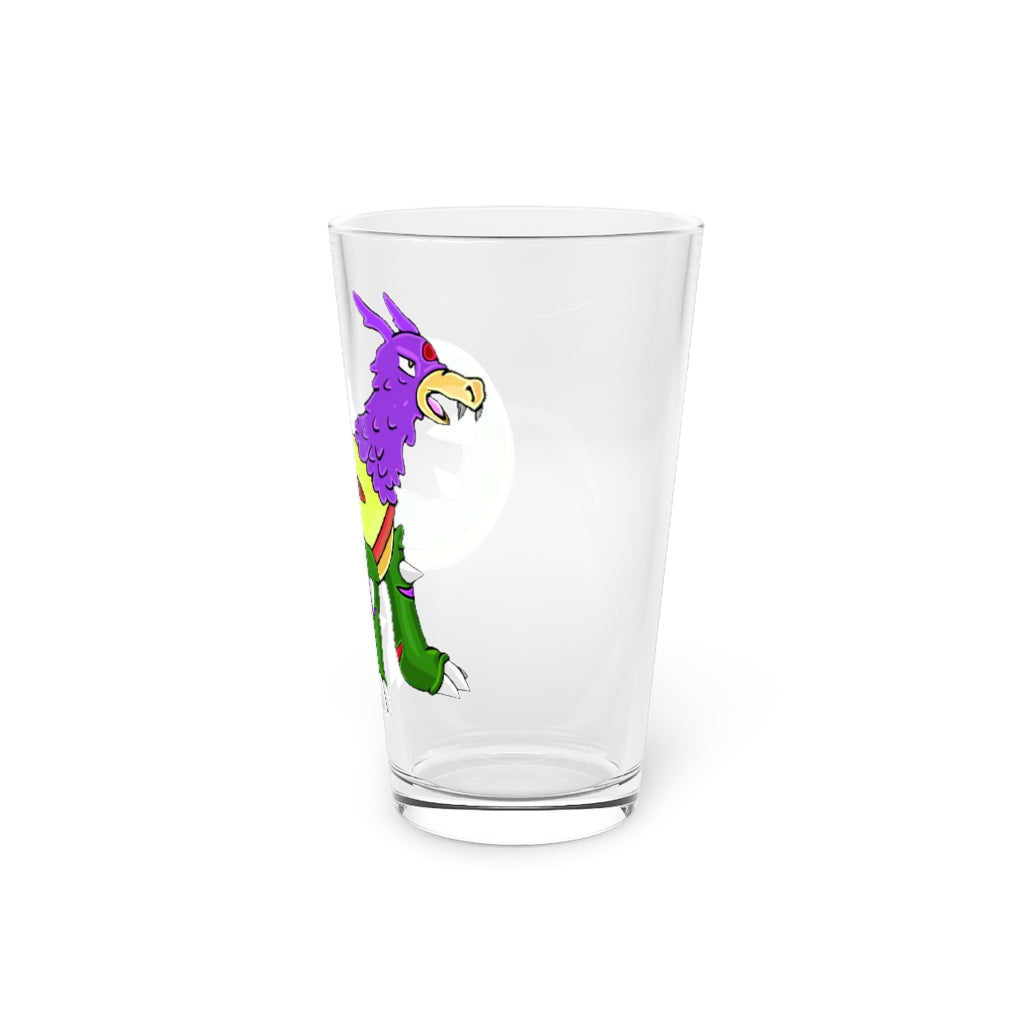 Sunecoon 16oz pint glass with custom printed design, showcasing clear glass and elegant shape.