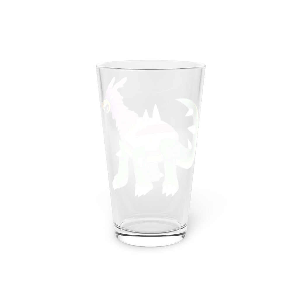 Sunecoon 16oz pint glass with custom printed design, showcasing clear glass and elegant shape.