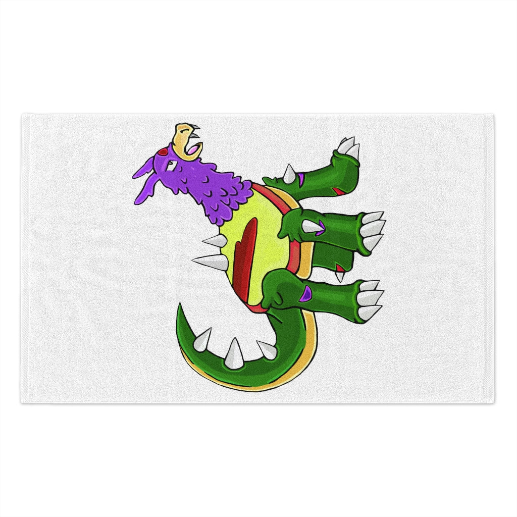 Sunecoon Rally Towel measuring 11x18 inches, featuring a soft cotton side and a stylish printed polyester side.