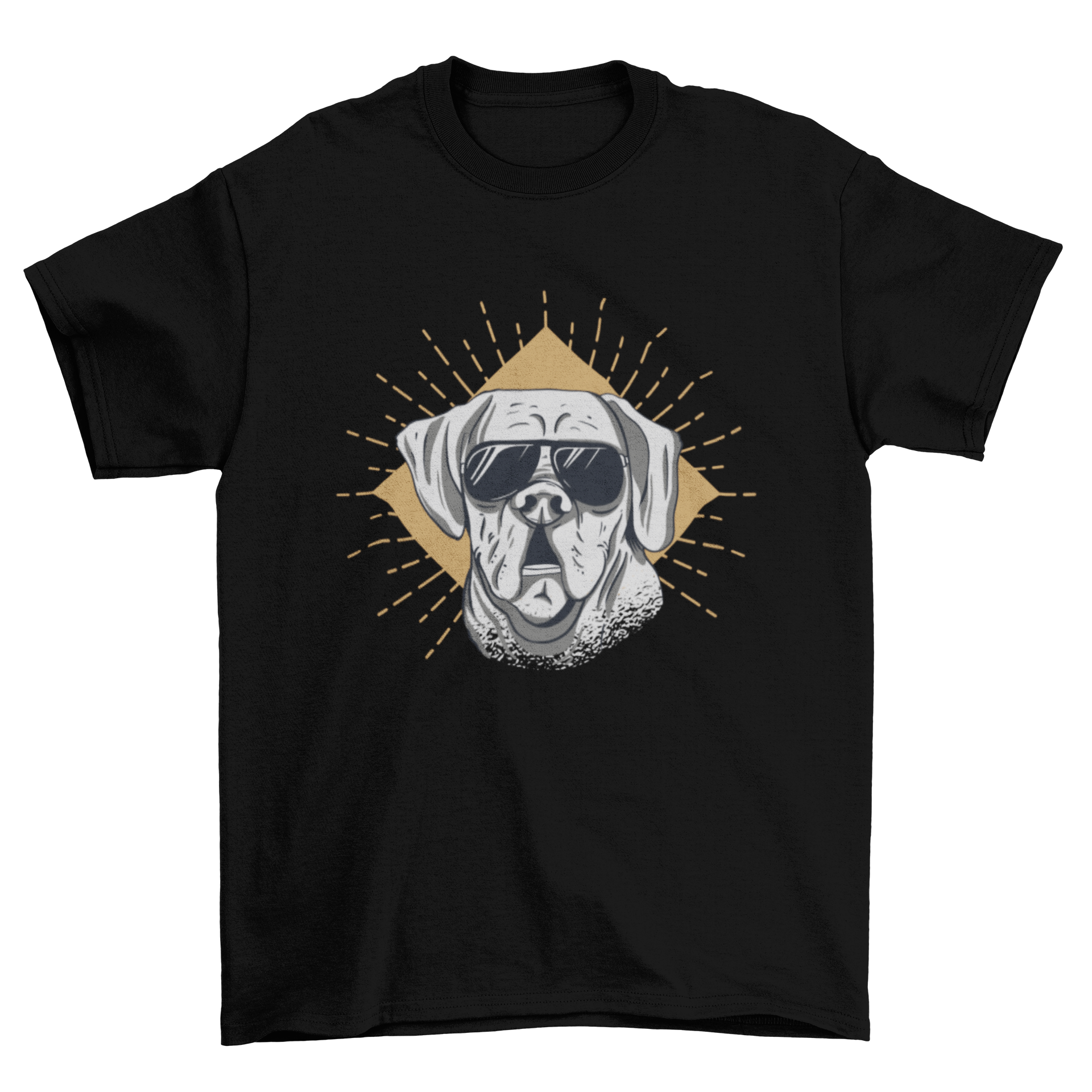 A stylish t-shirt featuring a cool dog wearing sunglasses, perfect for dog lovers.