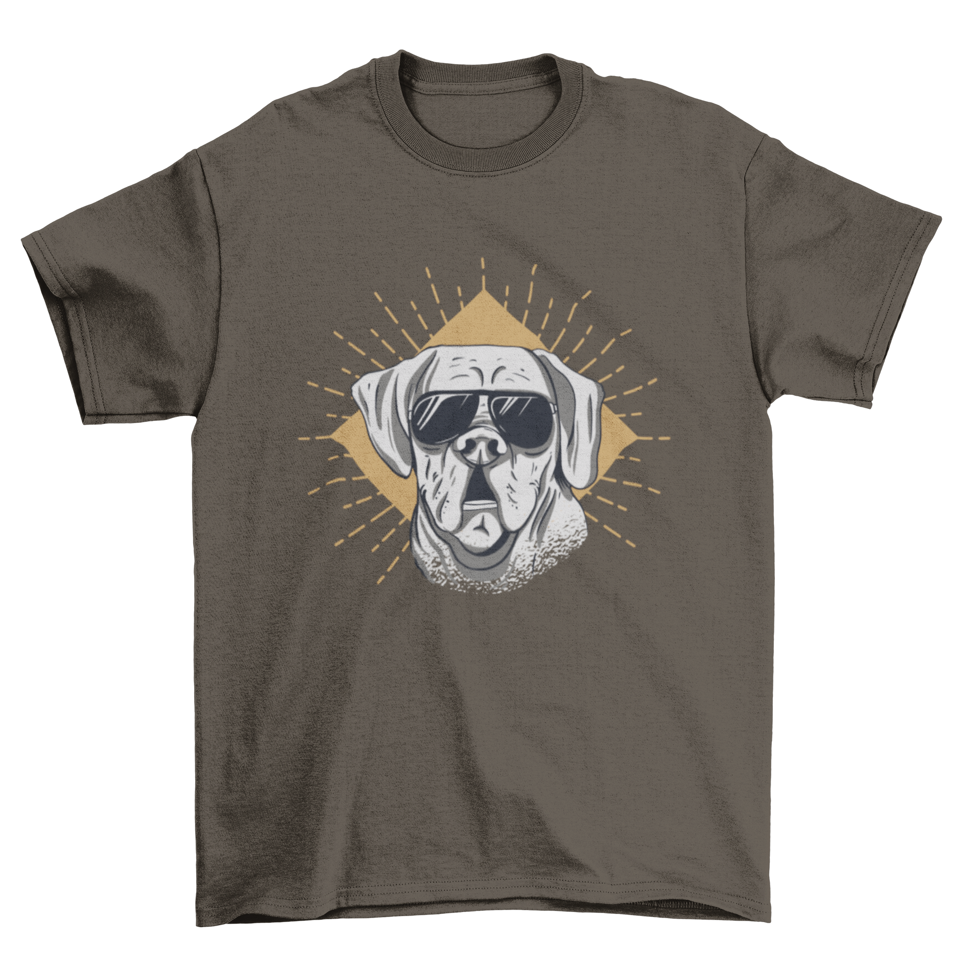 A stylish t-shirt featuring a cool dog wearing sunglasses, perfect for dog lovers.