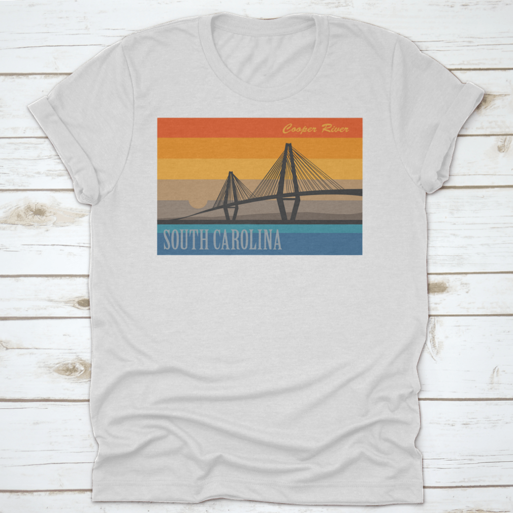 A beautiful sunset over the Cooper River Bridge in South Carolina, showcasing vibrant colors and serene scenery.