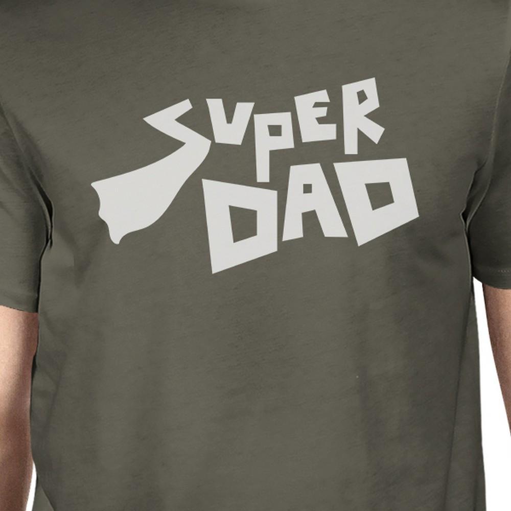 Dark gray Super Dad Tee t-shirt for men with a humorous graphic design celebrating fatherhood.