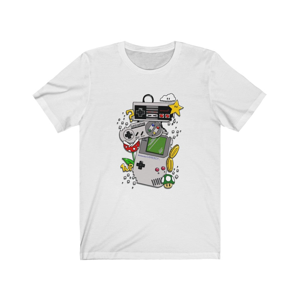 Super Gamer Popculture Graphic T-Shirt featuring vibrant gaming graphics on soft cotton fabric.