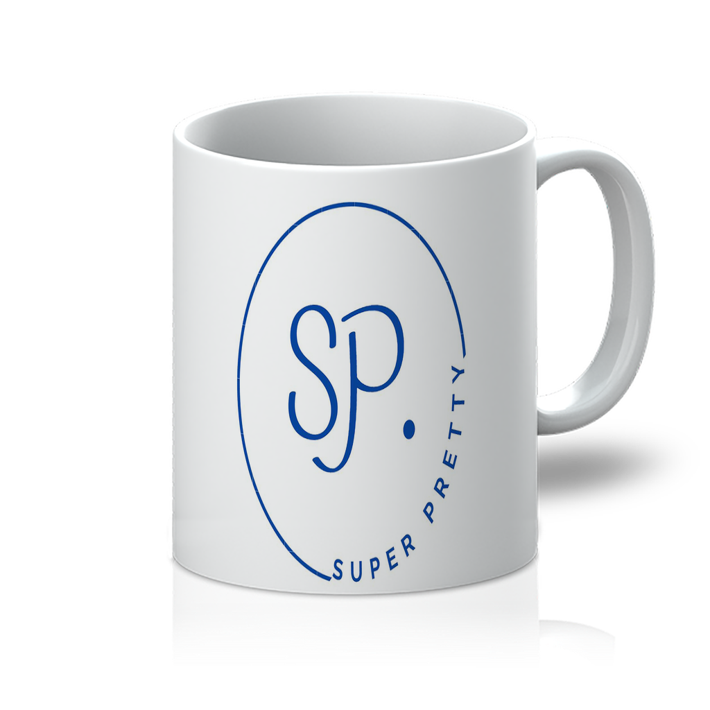 A pristine 11oz white mug with vibrant sublimated designs, showcasing its flawless surface and bright finish.