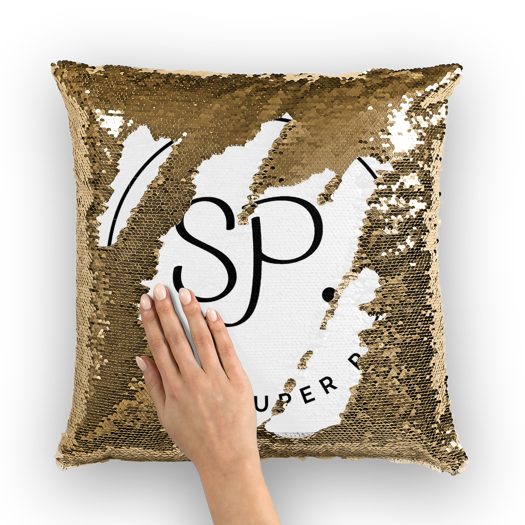 Super Pretty Sequin Cushion Cover featuring a vibrant mermaid design with colorful sequins, perfect for home decor.