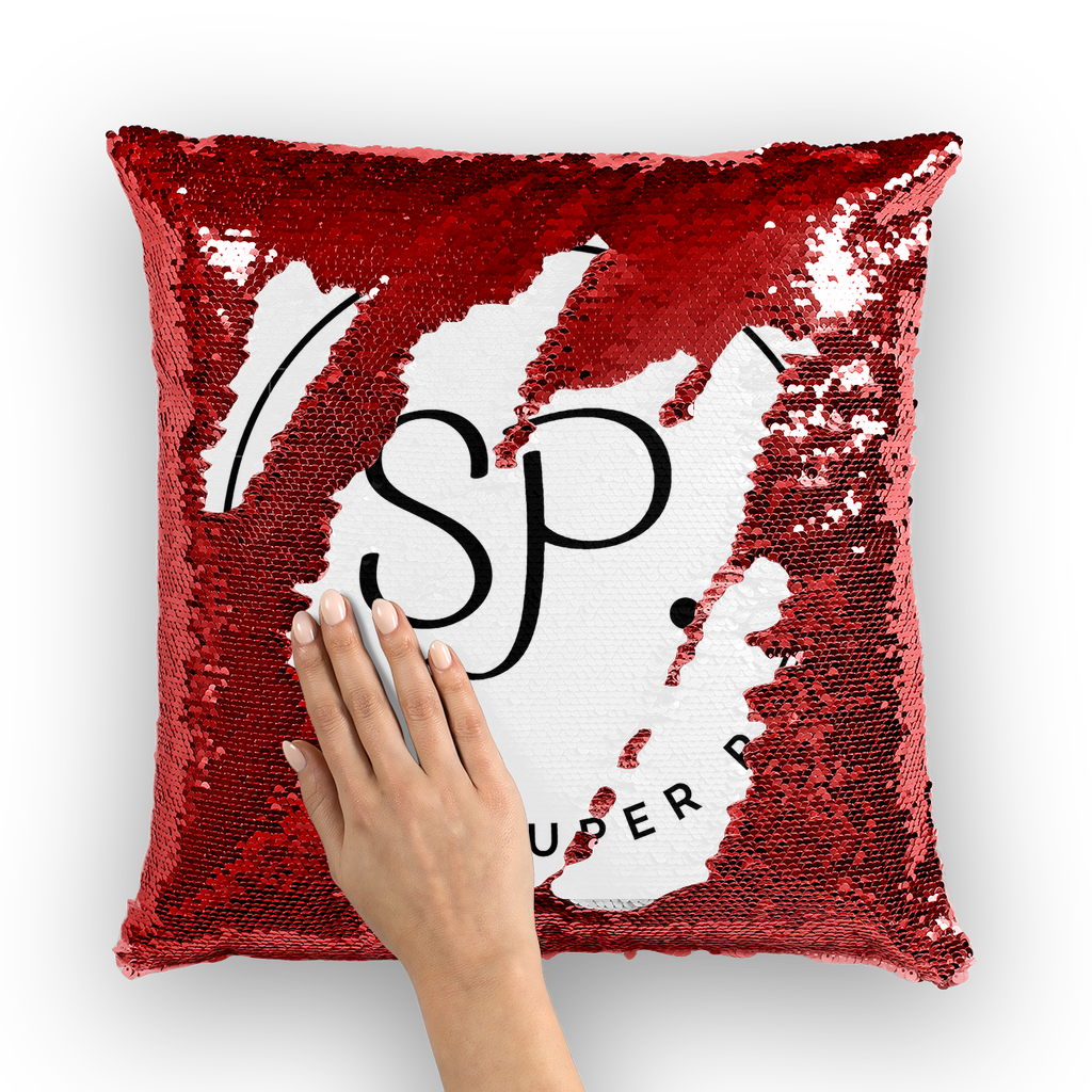 Super Pretty Sequin Cushion Cover featuring a vibrant mermaid design with colorful sequins, perfect for home decor.