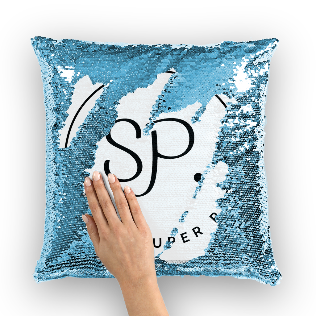 Super Pretty Sequin Cushion Cover featuring a vibrant mermaid design with colorful sequins, perfect for home decor.