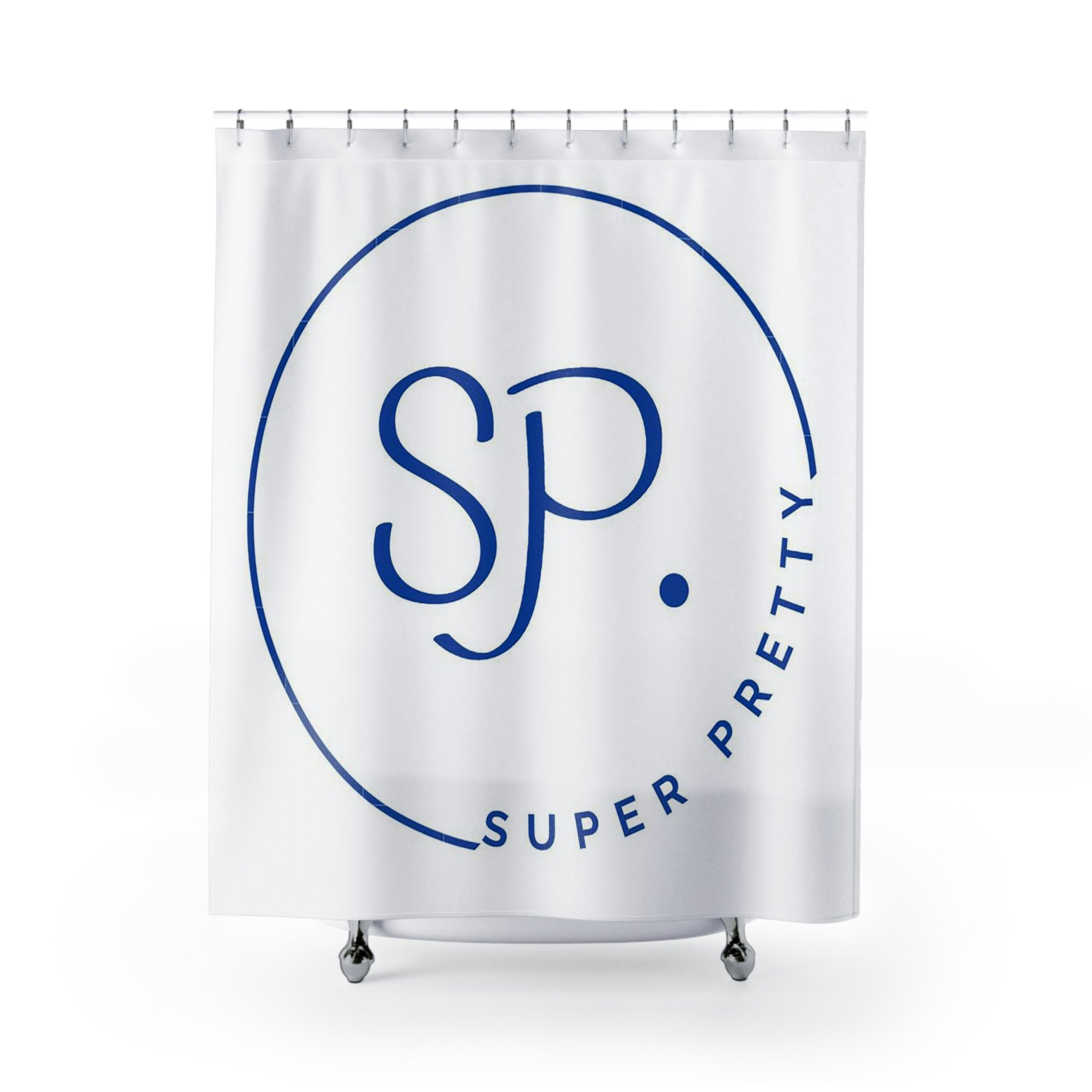 A vibrant and stylish shower curtain made of durable polyester, featuring a unique design that enhances any bathroom decor.