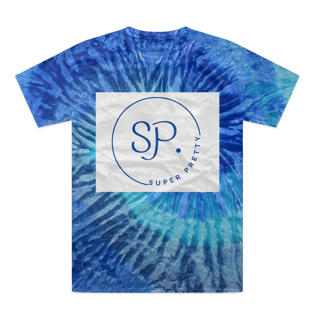 A vibrant Super Pretty Tie-Dye T-Shirt showcasing unique patterns in a variety of colors, made from 100% heavyweight cotton.