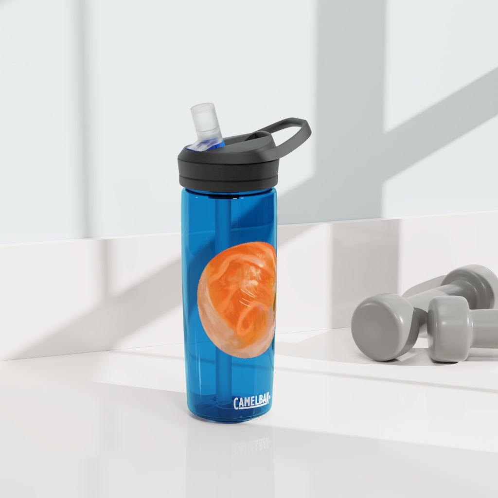 Sushi CamelBak Eddy® Water Bottle in vibrant colors, showcasing its ergonomic design and spill-proof biting valve.