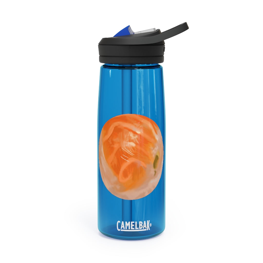 Sushi CamelBak Eddy® Water Bottle in vibrant colors, showcasing its ergonomic design and spill-proof biting valve.