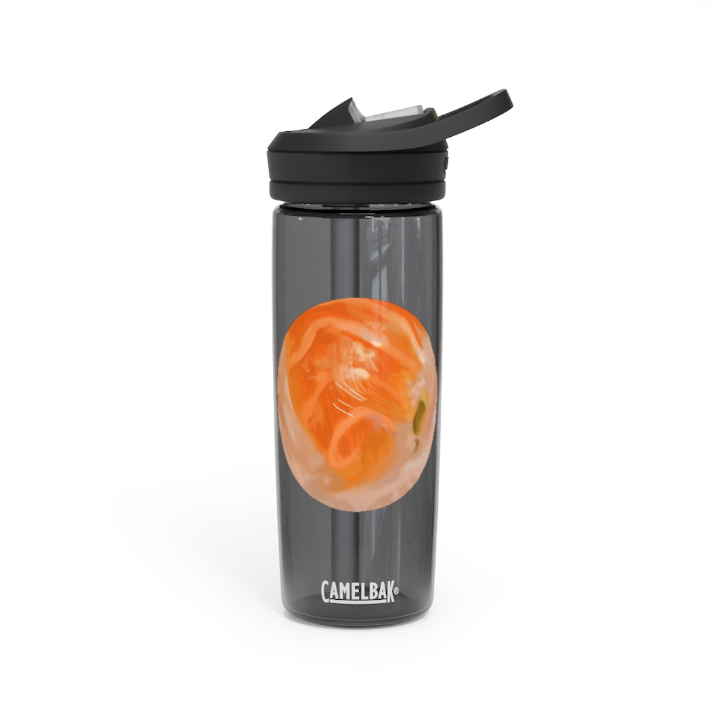 Sushi CamelBak Eddy® Water Bottle in vibrant colors, showcasing its ergonomic design and spill-proof biting valve.