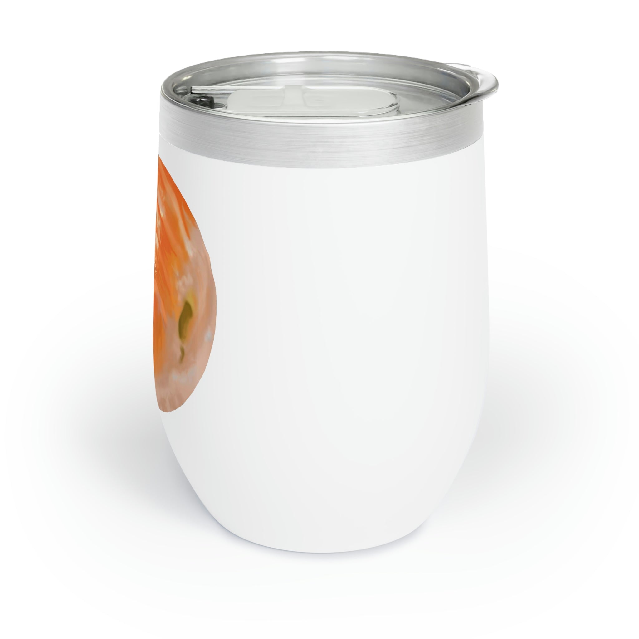 Sushi Chill Wine Tumbler in stainless steel with customizable design, showcasing its double-insulated walls and stemless shape.