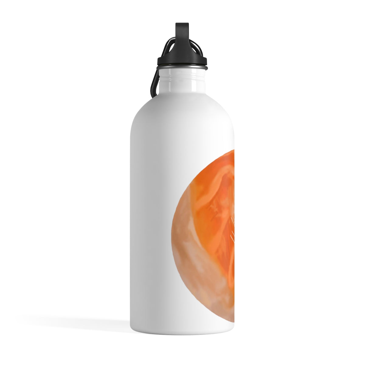 Sushi Stainless Steel Water Bottle with vibrant sushi print and plastic screw top, ideal for hydration on the go.