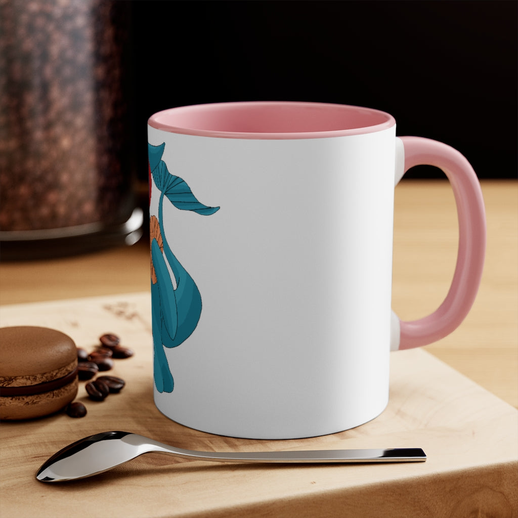 Swark Accent Mug showcasing a two-tone design with a white exterior and colored interior, available in red, pink, and black options.