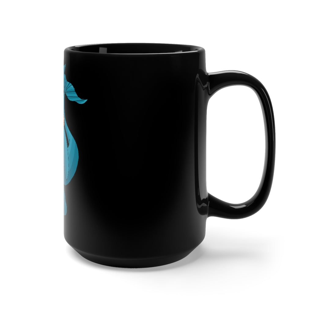 Swark Black Mug 15oz, a stylish black ceramic mug with a C-handle, perfect for coffee and tea lovers.