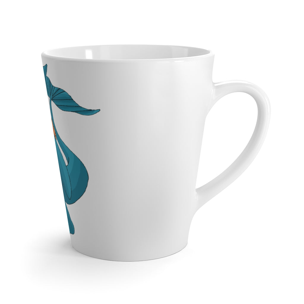 Swark Latte Mug in white ceramic with rounded corners and C-handle, perfect for enjoying lattes.