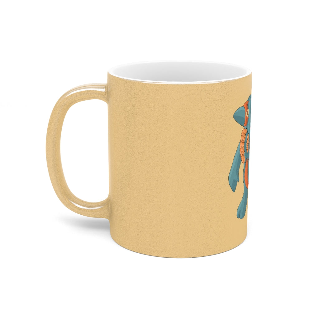 Swark Metallic Mug in Gold and Silver finishes, showcasing personalized designs and a comfortable C-handle.