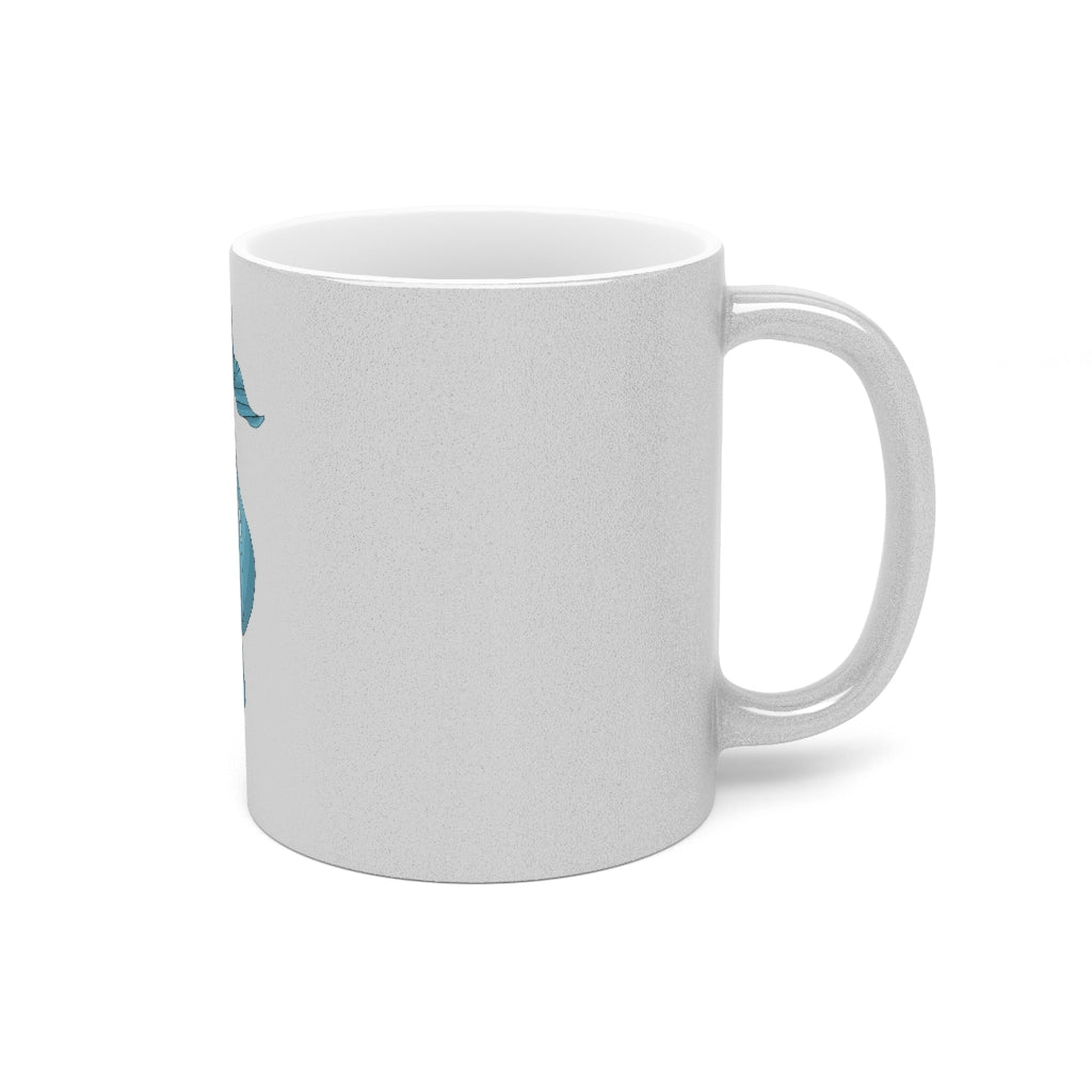 Swark Metallic Mug in Gold and Silver finishes, showcasing personalized designs and a comfortable C-handle.