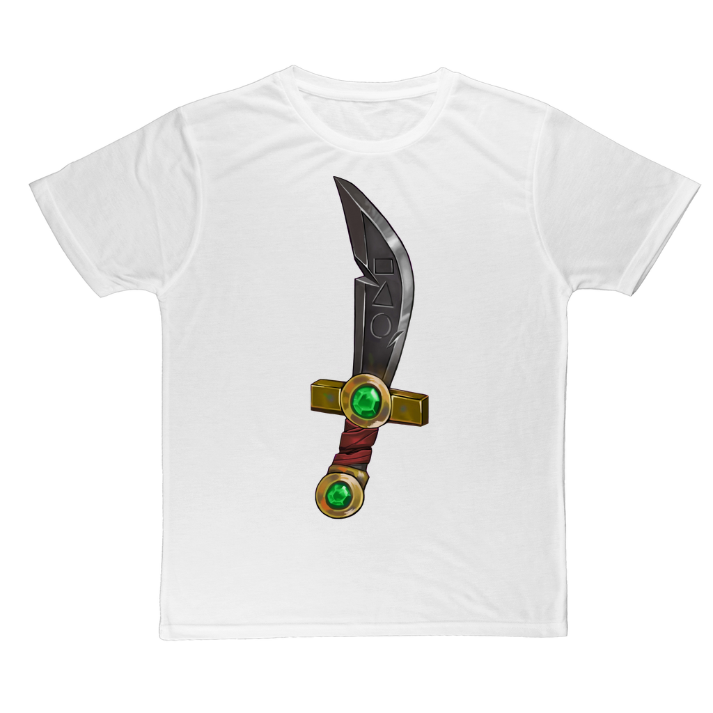 Sword Classic Sublimation Adult T-Shirt in vibrant colors, showcasing its soft polyester fabric and stylish design.