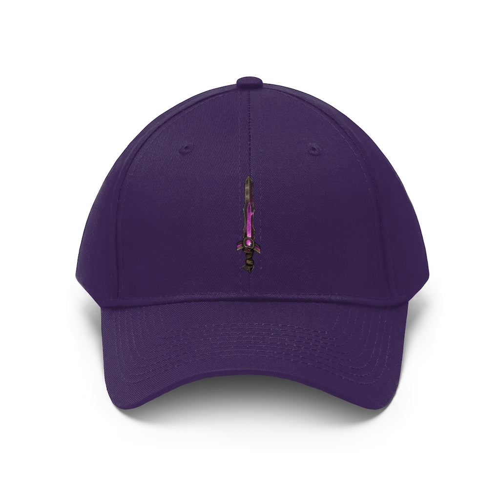 Sword Unisex Twill Hat in classic design, made from 100% cotton twill, featuring adjustable Velcro closure.