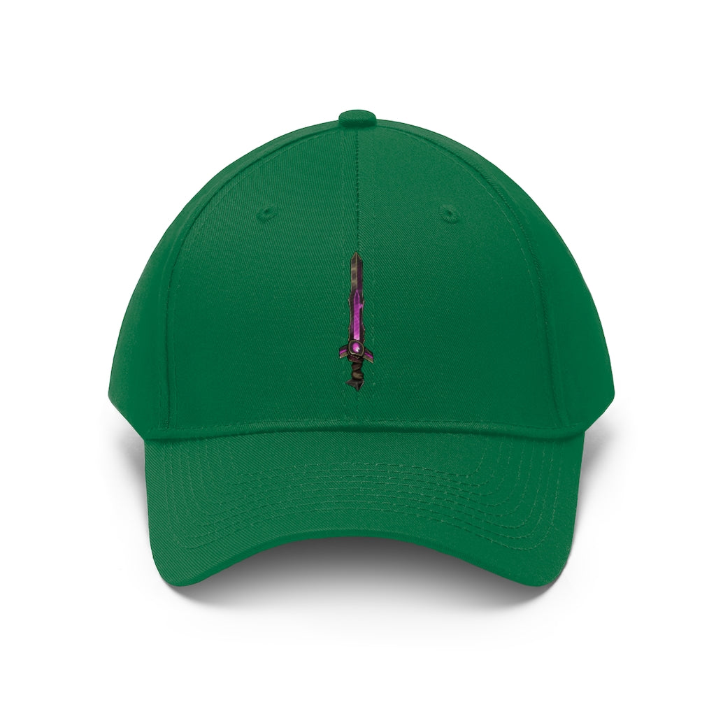 Sword Unisex Twill Hat in classic design, made from 100% cotton twill, featuring adjustable Velcro closure.