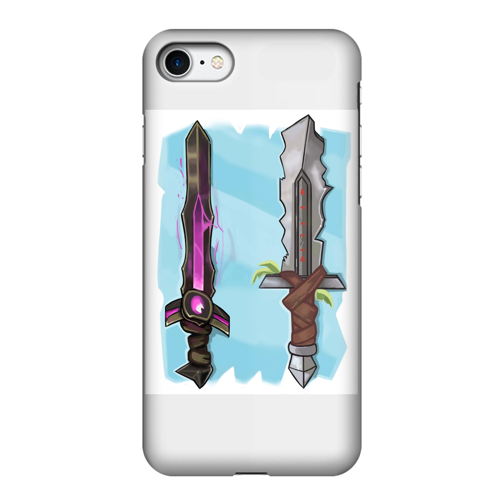 Swords Fully Printed Tough Phone Case featuring vibrant sword designs, dual-layer protection, and scratch-resistant surface.