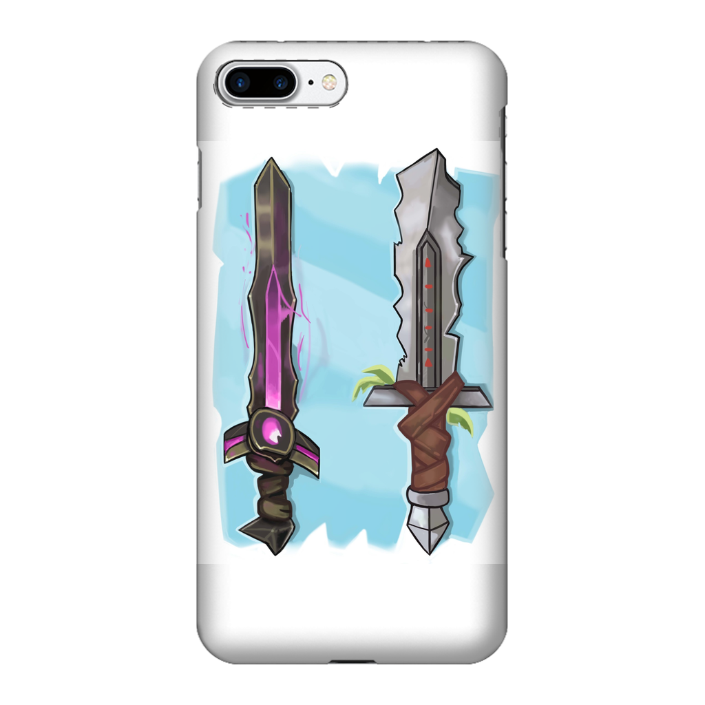 Swords Fully Printed Tough Phone Case featuring vibrant sword designs, dual-layer protection, and scratch-resistant surface.