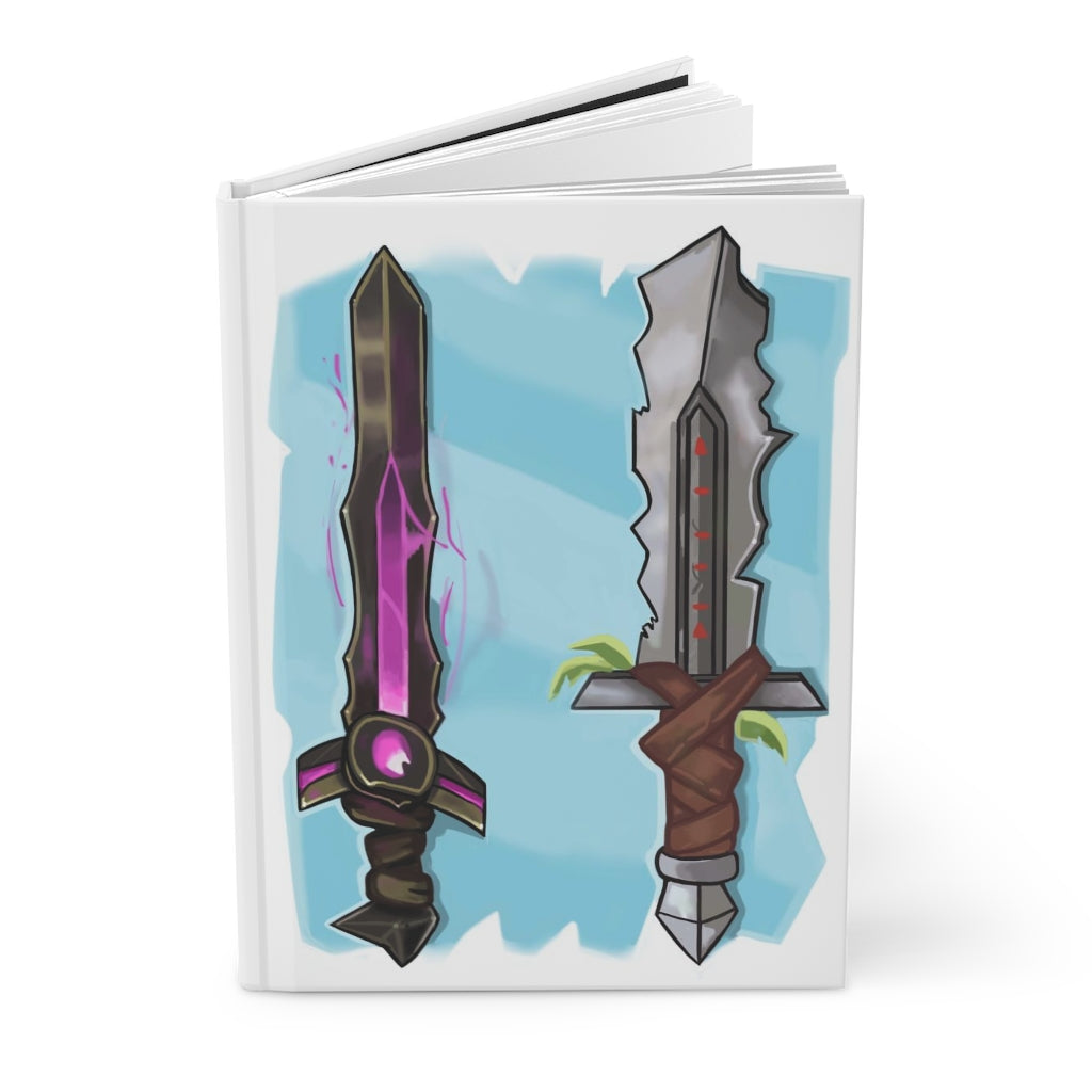 Swords Hardcover Journal Matte with customizable cover and lined pages, showcasing a stylish matte finish.