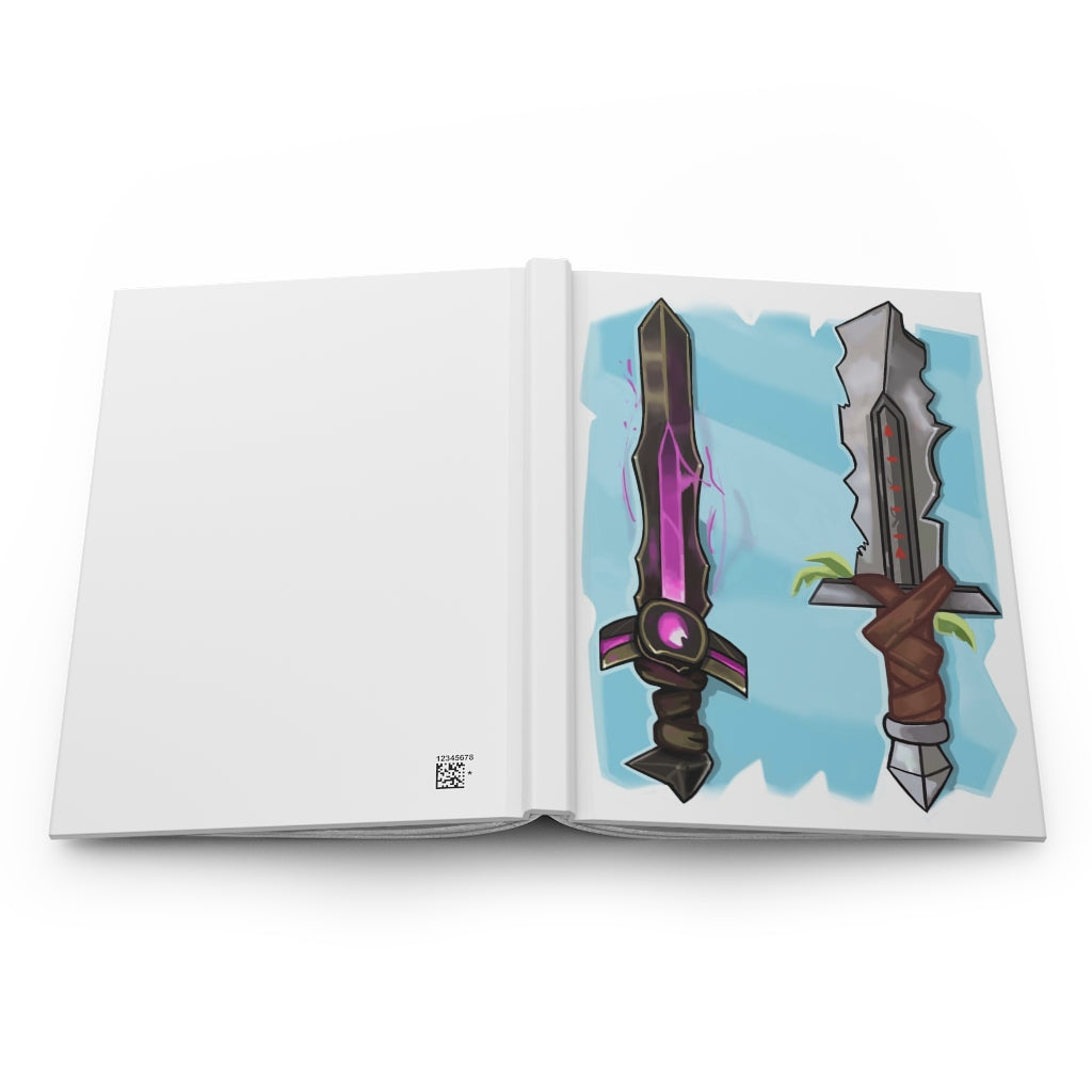 Swords Hardcover Journal Matte with customizable cover and lined pages, showcasing a stylish matte finish.