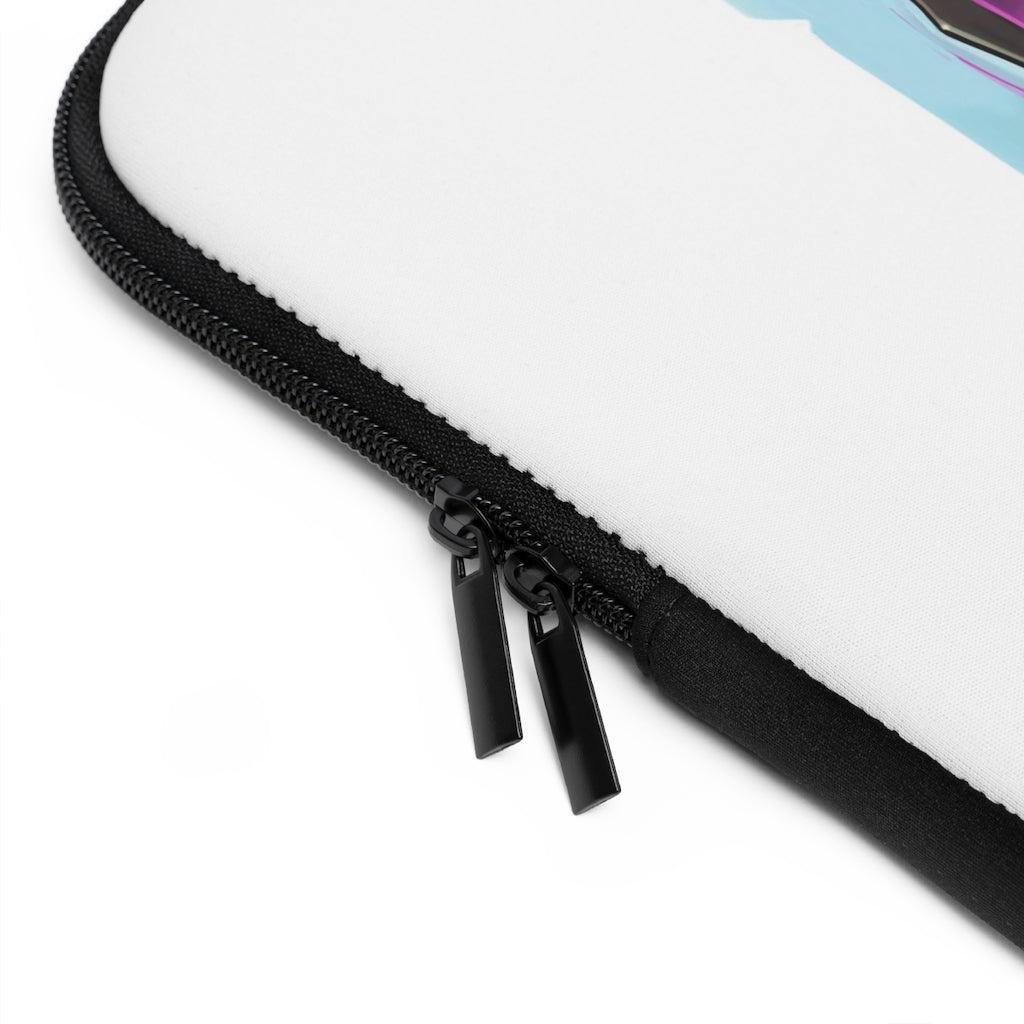 Swords Laptop Sleeve featuring a customizable front design and black polyester back, ideal for protecting laptops during travel.