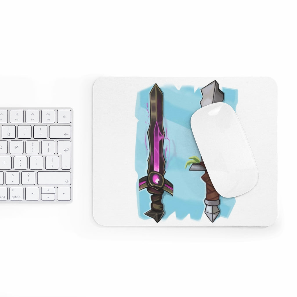 Swords Mouse Pad featuring a vibrant design with a smooth surface and non-slip base, ideal for gaming and office use.