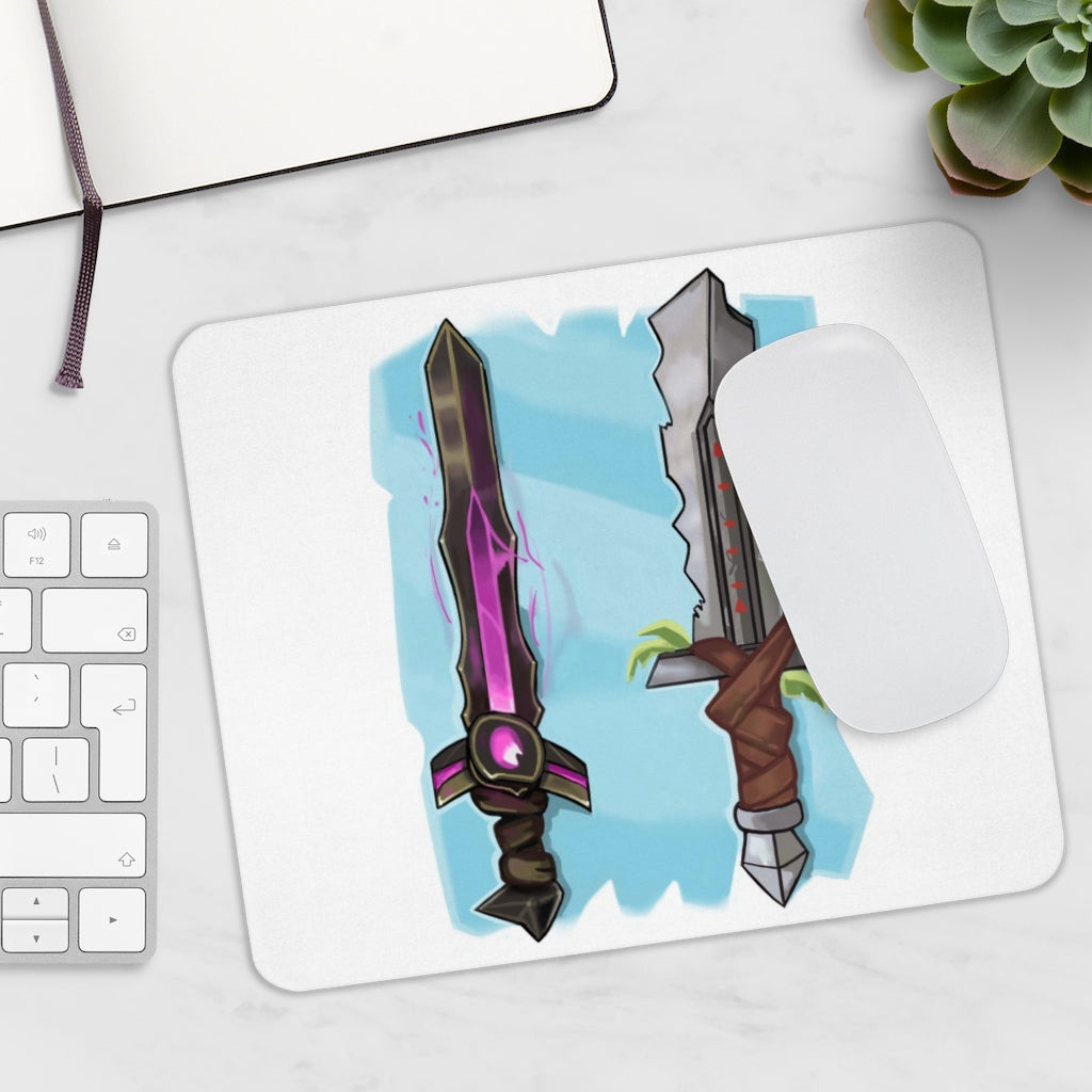 Swords Mouse Pad featuring a vibrant design with a smooth surface and non-slip base, ideal for gaming and office use.