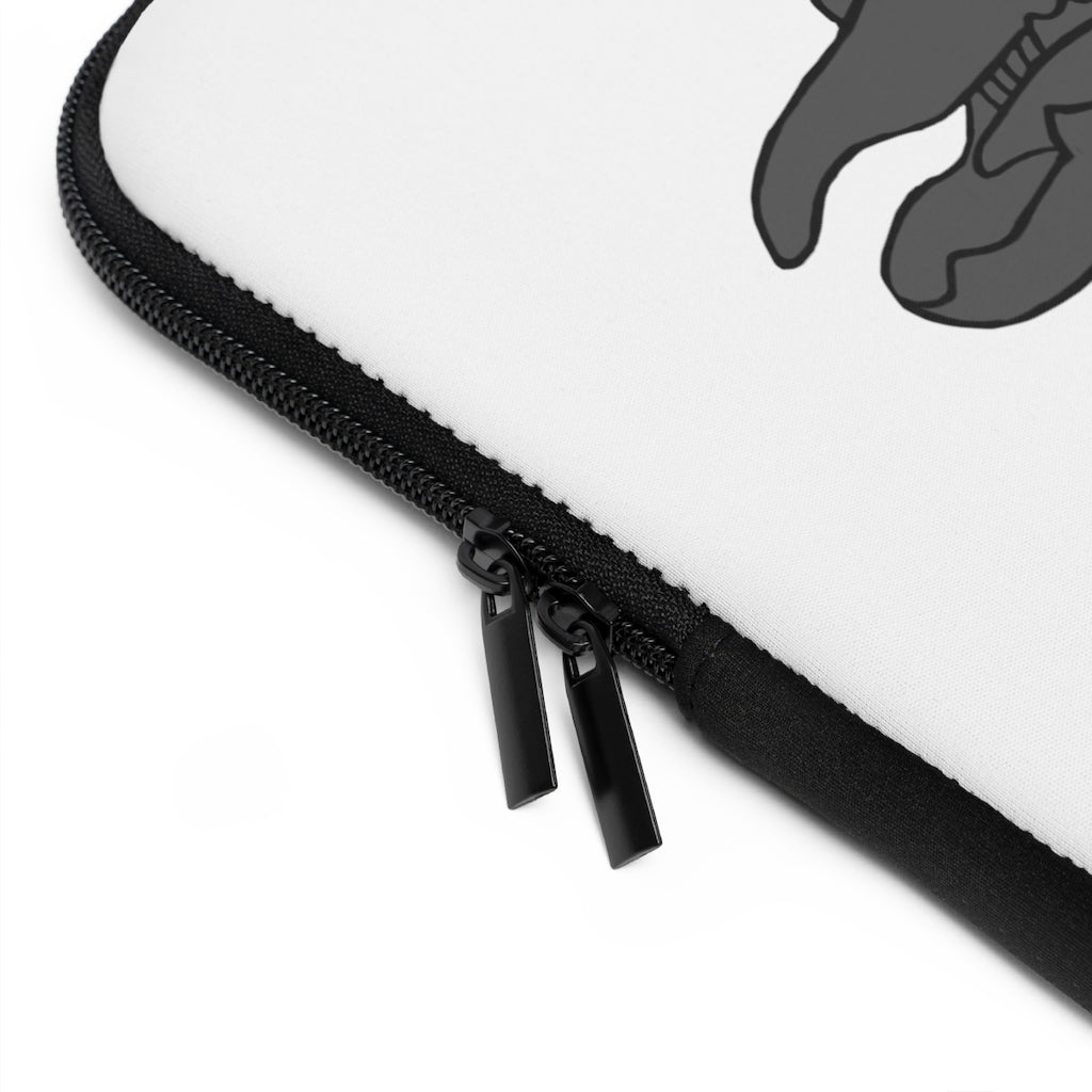 Tanktron Laptop Sleeve featuring a customizable front and solid black back, made of smooth neoprene with dual zipper enclosures.