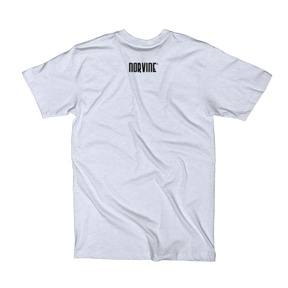 Grey premium quality Tattoo Anchor T-Shirt by Norvine featuring a stylish logo on the back, made from 100% combed cotton.