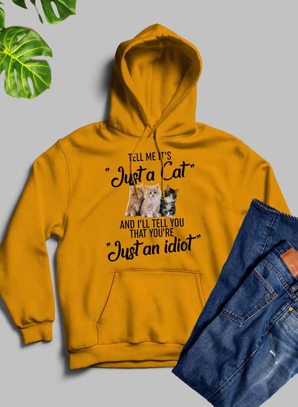 A cozy fleece hoodie featuring a unique cat design, perfect for cat lovers.