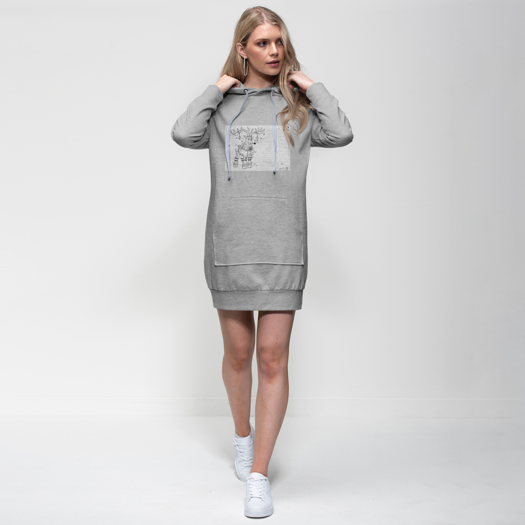 Tempus Guardian of the Harvest Premium Adult Hoodie Dress featuring a relaxed fit, hood, and kangaroo pocket in a stylish design.