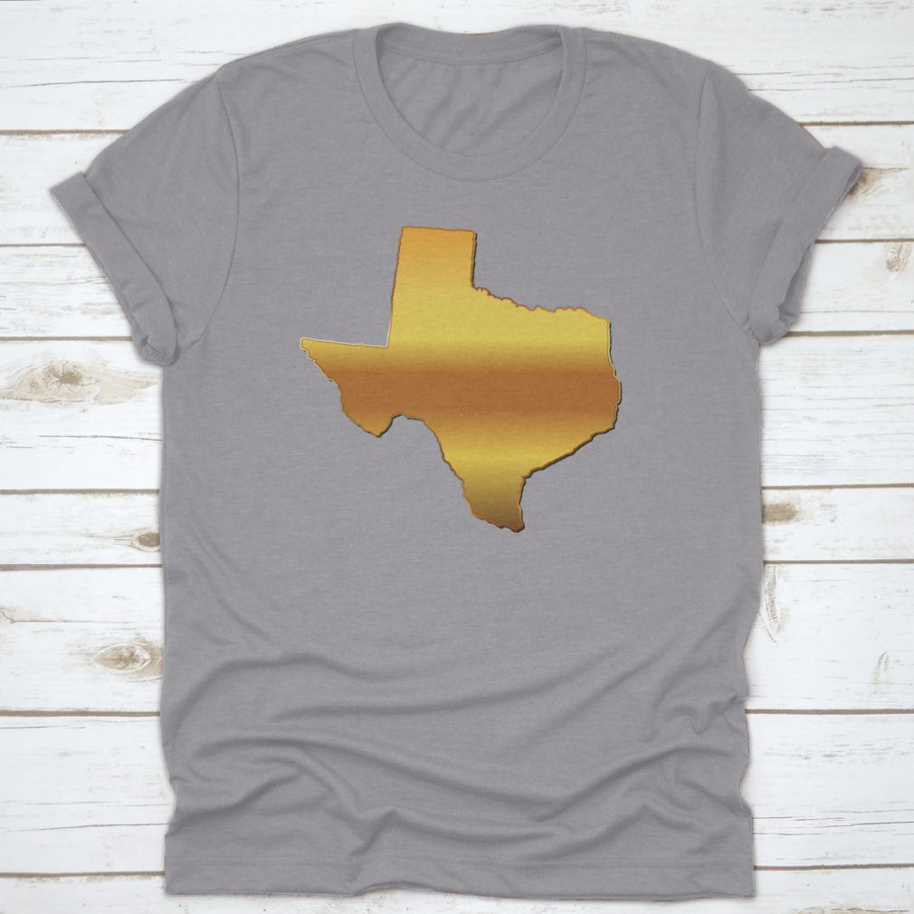 Texas Map Icon T-shirt featuring a vector print design, made from 100% cotton with a classic fit.