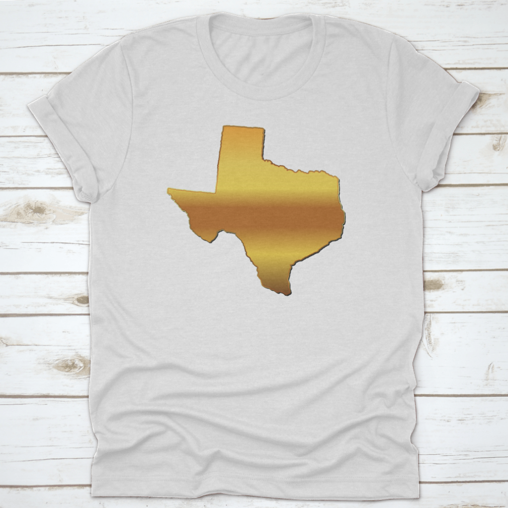 Texas Map Icon T-shirt featuring a vector print design, made from 100% cotton with a classic fit.