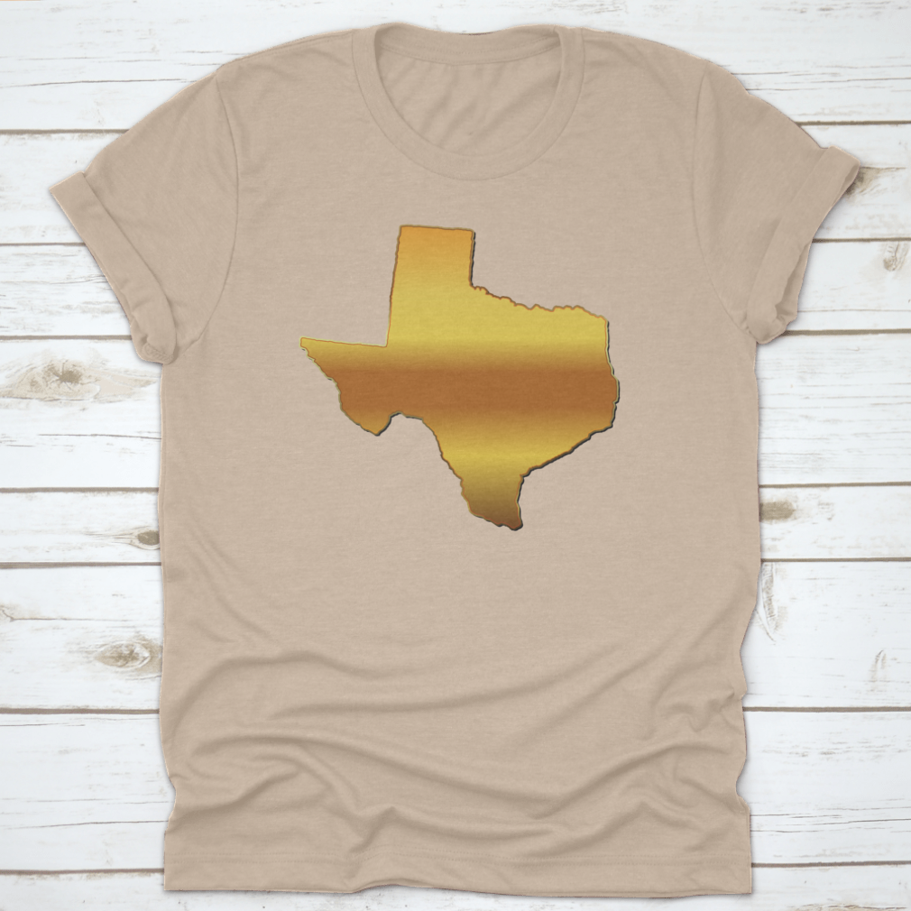 Texas Map Icon T-shirt featuring a vector print design, made from 100% cotton with a classic fit.