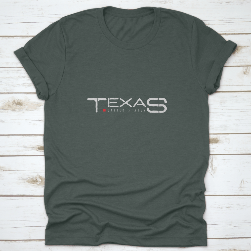 Texas United States Text Print Design shirt made from 100% cotton, featuring a classic fit and midweight fabric.