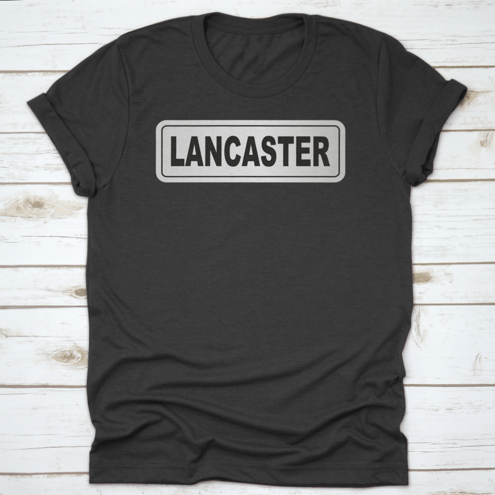 Vector graphic of the City of Lancaster nameplate on a white background, showcasing a classic design.