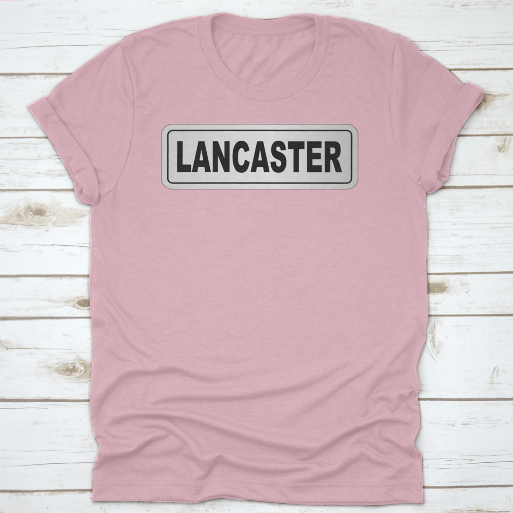 Vector graphic of the City of Lancaster nameplate on a white background, showcasing a classic design.